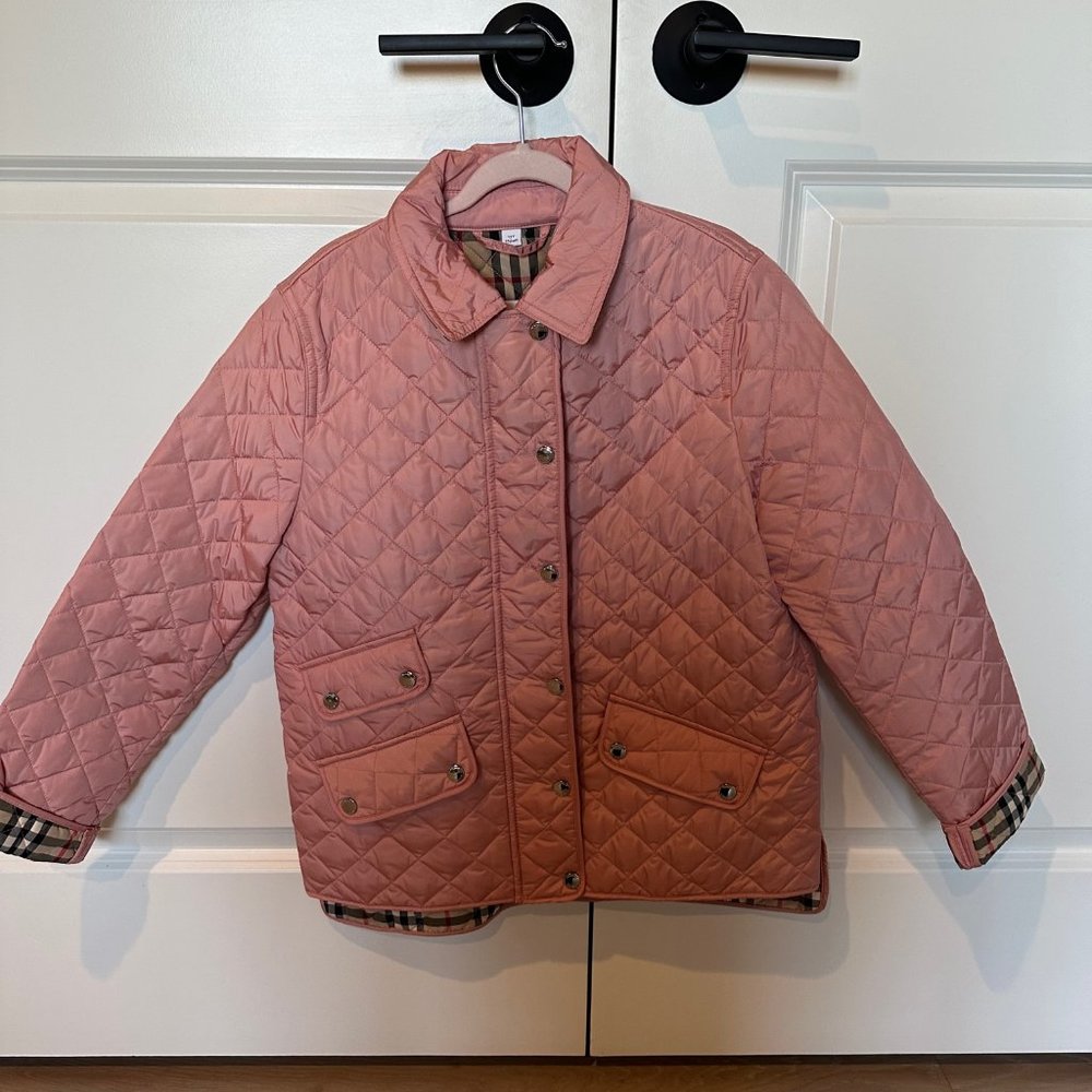 Burberry London Girls Jacket Dusty Pink Diamond - Size 12y (152) XS